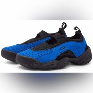 VGC! Oakley Factory Team Flesh Sandal Electric Blue Black Sz 7.5 US